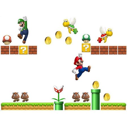 Super Mario Väggdekaler - Självhäftande, Avtagbar DIY Väggmålning för Barnrum