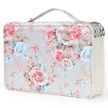 Fargeblyantveske - 200 roms penneholder med glidelås, twillstoff, stor kapasitet