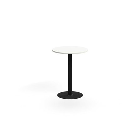 Barbord ALVA, Ø700x900 mm, gulvfast, højtrykslaminat, sort/hvid
