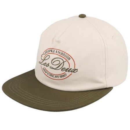 Les Deux - Bege snapback Boné - Glen Cap Ivory/Olive Strapback @ Hatstore