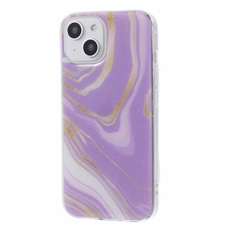 Marmormotiv iPhone 15 Plus telefonskal - Lila