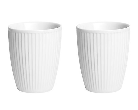 PILLIVUYT Termokrus Plissé Hvit 25cl 2stk