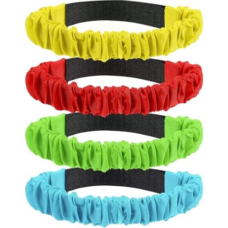 3-benet løb elastisk slips fod Running Race Game Rep stropper med 4 forskellige farver til familie børn venner fester karneval, Field Day, Backyar