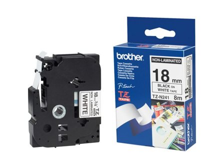 Brother Tape TZEN241 18mm svart på vit - Lyreco - Kontorsmaskiner - Märkmaskiner och tape - Tape - Brother TZ