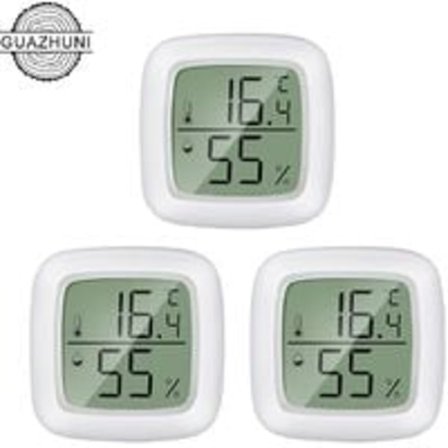 Sisäilman lämpömittari, kodin lämpömittari 3 kpl Mini LCD kannettava sisäilman kosteusmittari lämpömittari -20°C 60°C, 10% 99% RH Sopii 