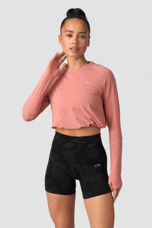 Define Cropped Adjustable Long Sleeve Dk Rose