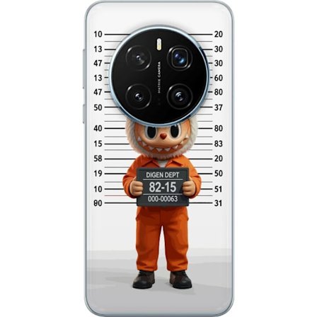 Yhteensopiva Puhelinkuori Honor Honor Magic7 Pro Söpö piirretty pupuhahmo vankilavaatteissa ja vankinumerolla taustana mittamerkinnät