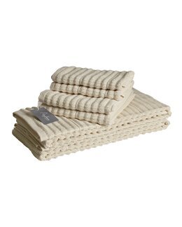 Frotteehåndklæde Masumi Ensfarvet 30x50 cm Creme