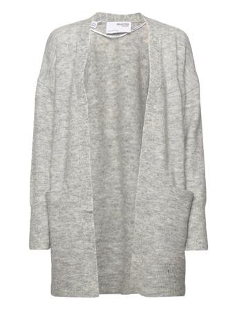 Slflulu New Ls Knit Long Cardigan B Strikkegenser Cardigan Grå Selected Femme