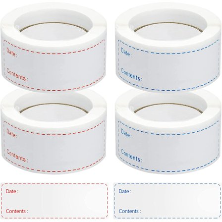 500 stk. selvklæbende etiketter fryser etiketter krukke etiketter 2,5x7,5cm