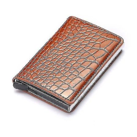 Miesten nahka-lompakko ja korttipidin RFID-suojauksella ja anti-skannaustoiminnolla 1kpl ruskea