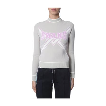 Off White Cropped Sweater Grå, Dame