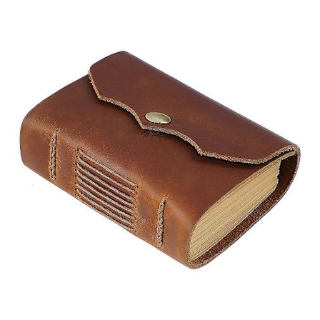 Håndlaget Lærnotisbok Bærbar Lomme Utvendig Journal Reise Kraft Skissebok Dagbok Brun