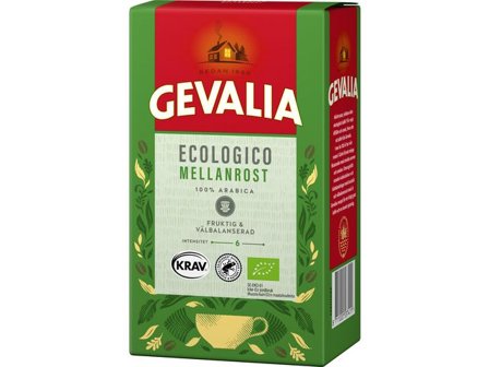 GEVALIA Kaffe Ecologico mellanrost 425g - Lyreco - Kök och servering - Kaffe och te - Bryggkaffe