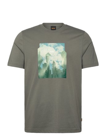 BOSS Te_Cover - Khaki green - S