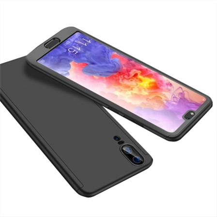 Huawei P20 - Tankevækkende Stilfuldt Floveme Dobbelt Cover Svart