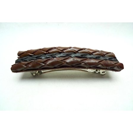 Hårspänne Skinn svart/brunt