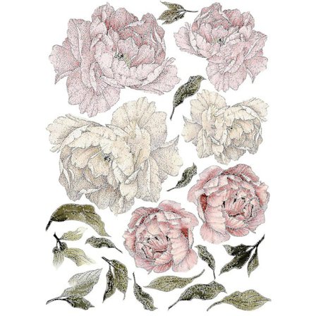 Pionrosor Blommor Väggklistermärke Konst Barnkammaredekaler Barnrum Hem 2st