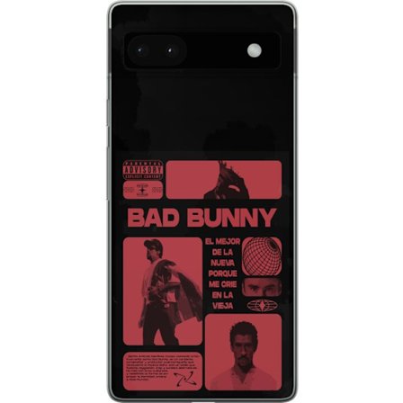 Kompatibel Mobilcover til Google Pixel 6a Bad Bunny NFL-inspireret skjoldlogo med amerikansk fodbold og stjerner