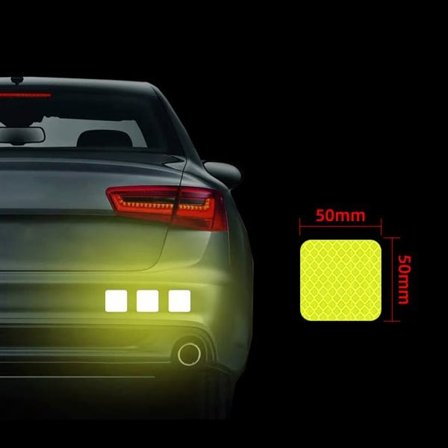 Selvklebende magnetisk tape med gul refleks 50x50mm 10-pk