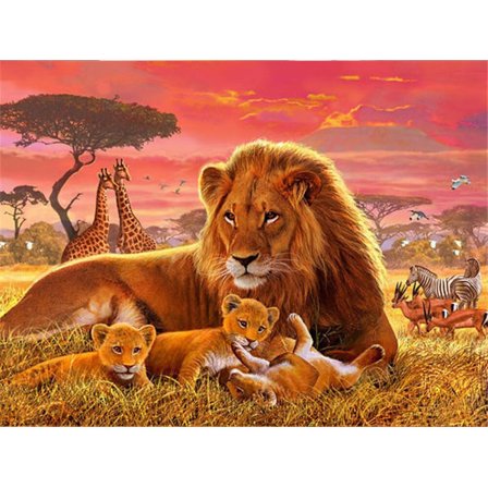 30 x 40 cm, leijona timanttimaalauskirjonta timanttimaalauspurkki