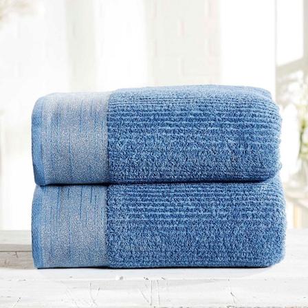 Mayfair Metallic Accents Handduk (2-pack) One Size Denim Denim One Size