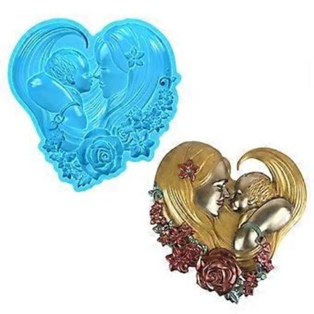Blank silikone mor baby form vægmonteret valentins stereoform DIY ornamenter vedhæng epoxy resin håndværksforme blå (blå)