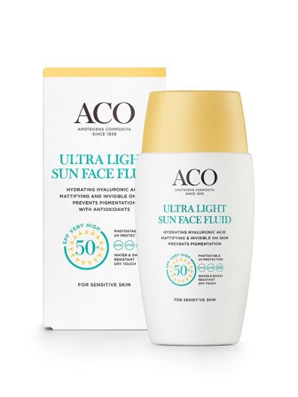 ACO Sun Face Ultra Light Fluid SPF 50 40 ml, Skincare, Solcreme, Solcreme Til Ansigtet