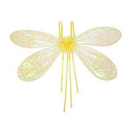 Utklädningsdräkt med lysande trollsländevingar, Halloween-kostymvingar, LED-älvvingar, prinsessvingar för kvinnor, flickor, tonåringar, gul (gul)