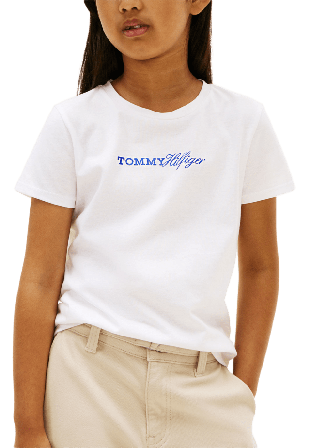 Tommy Hilfiger Script T-shirt T-shirts & toppar Dam Vit 128