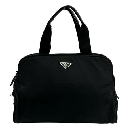 Prada Vintage, Pre-owned Nylon Handbag Zwart, Dames, Maat:ONE Size