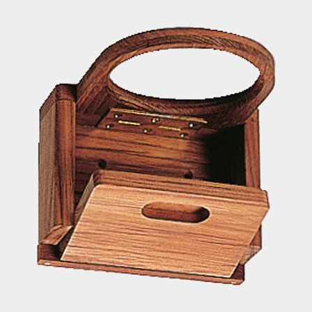 Folding bottle holder Roca, teak, 12.5 x 10.5 x 4.5 cm, for 1 bottle