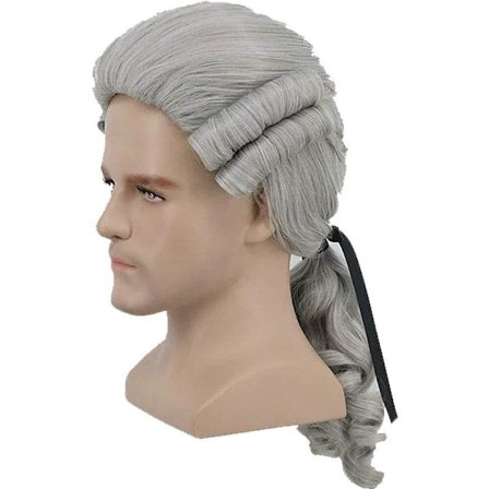 Grå Advokat Krøllet Paryk Lord Dommer Poet Paryk Til Halloween Cos