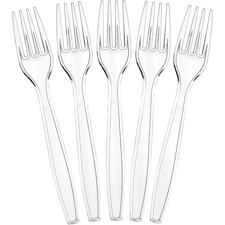 -Plasticpro Klar Plastik Engangsbestik, Holdbart Engangsbestik, 100 Stk. (Knive)