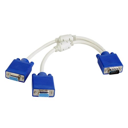 7.87inch VGA 1 Hann til 2 Hunn Adapterkabel Støtter 1080P for Praktisk Bruk