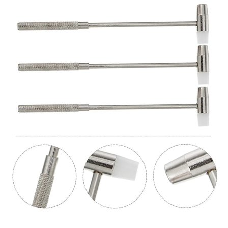 Smykkehammer Mini Hammerverktøy for Klokkereparasjon 3 stk Sølv[HK]