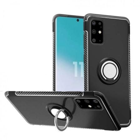 Samsung Galaxy S20 Praktisk Stöttåligt Skal Med Ringhållare V2 Svart