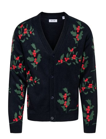 ONLY & SONS Onsxmas Reg 5 Mist Card Knit Cs - Navy - L