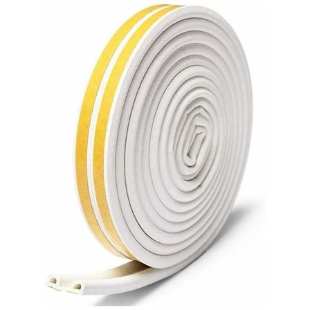 Ovitiiviste, vaahtotiivistenauha ikkunan kumieristykseen, itseliimautuva törmäyssuojattu äänieristetty tiiviste, 6 mm (L) x 1,5 (S) x 6 m - Valkoinen?