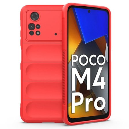 Mjukt greppformat Xiaomi Poco M4 Pro skal - Röd