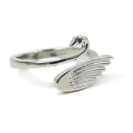 Creative Justerbar Stickögla Ring Handgjorda Metall Svan Ringar Finger Fingerborg Loop Ring Virkad Stick Tillbehör