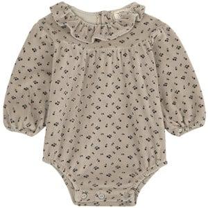 My Little Cozmo Printed Velour Romper Light Grey - All in ones - 6 months - Grey