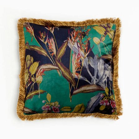 Fløjlspude 45x45cm, Flerfarvet Polyester