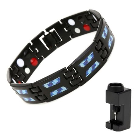 Enkle dobbelt rad magneter Armbånd Stilig smykke Armbånd for menn daglig bruk Svart