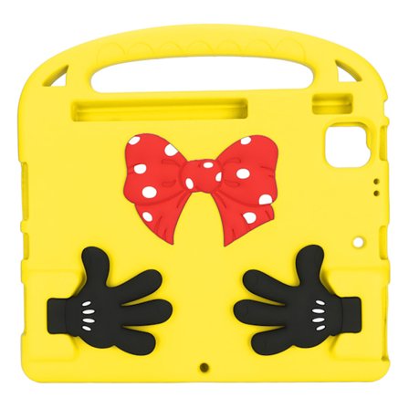 Barnplatta Fodral Kompatibelt med iPad Pro Air 4 Lättviktigt Icke-toxiskt Justerbart Ställ Tecknat Fodral Gul