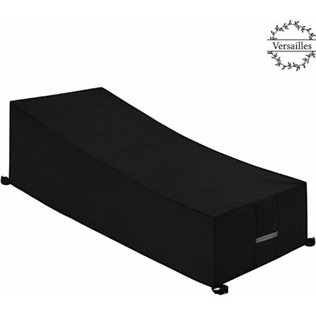 Beskyttende trekk for solseng med luftventiler, vanntett, vindtett, anti-UV, 210D Oxford-stoff solsengbeskyttelse, solseng (200x75x40/80cm) - Svart