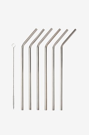 Dorre - Sugerør Corrigan 6-pk - Sølv - Bar- & drinktilbehør - Fra Homeroom