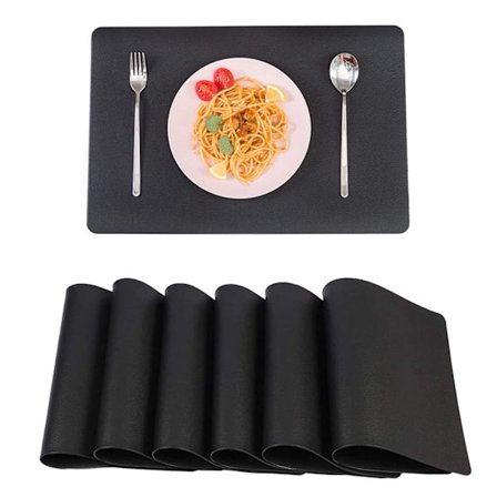 Underlägg Set om 4, Underlägg med Underlägg Värmefläckbeständig och Repbeständig Halkskydd (Svart 4) Exklusive Bordsartiklar