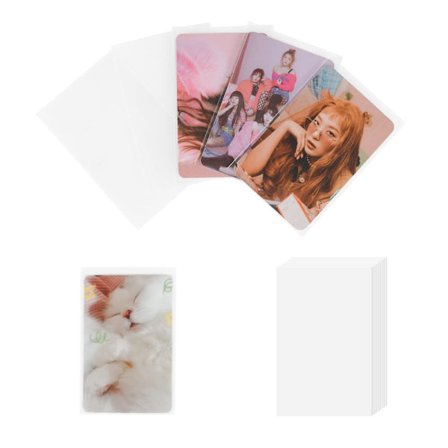 100 st Fotokortsfickor, 66*91mm Transparent Ficka Idol Kort Skyddsficka Trading Shield Ficka för kpop Album Foton (Ej Förseglingsbara)