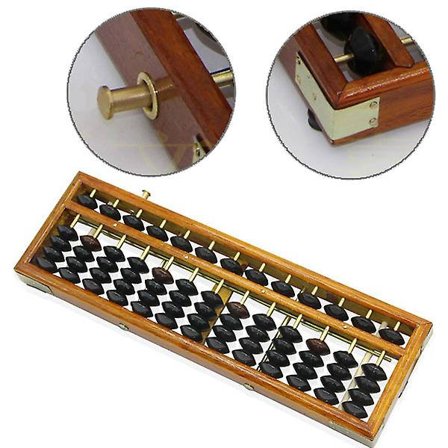 Vintage Style Wooden Abacus Math Professional Abacus til voksne børn med guidehåndbog og nulstillingsknap